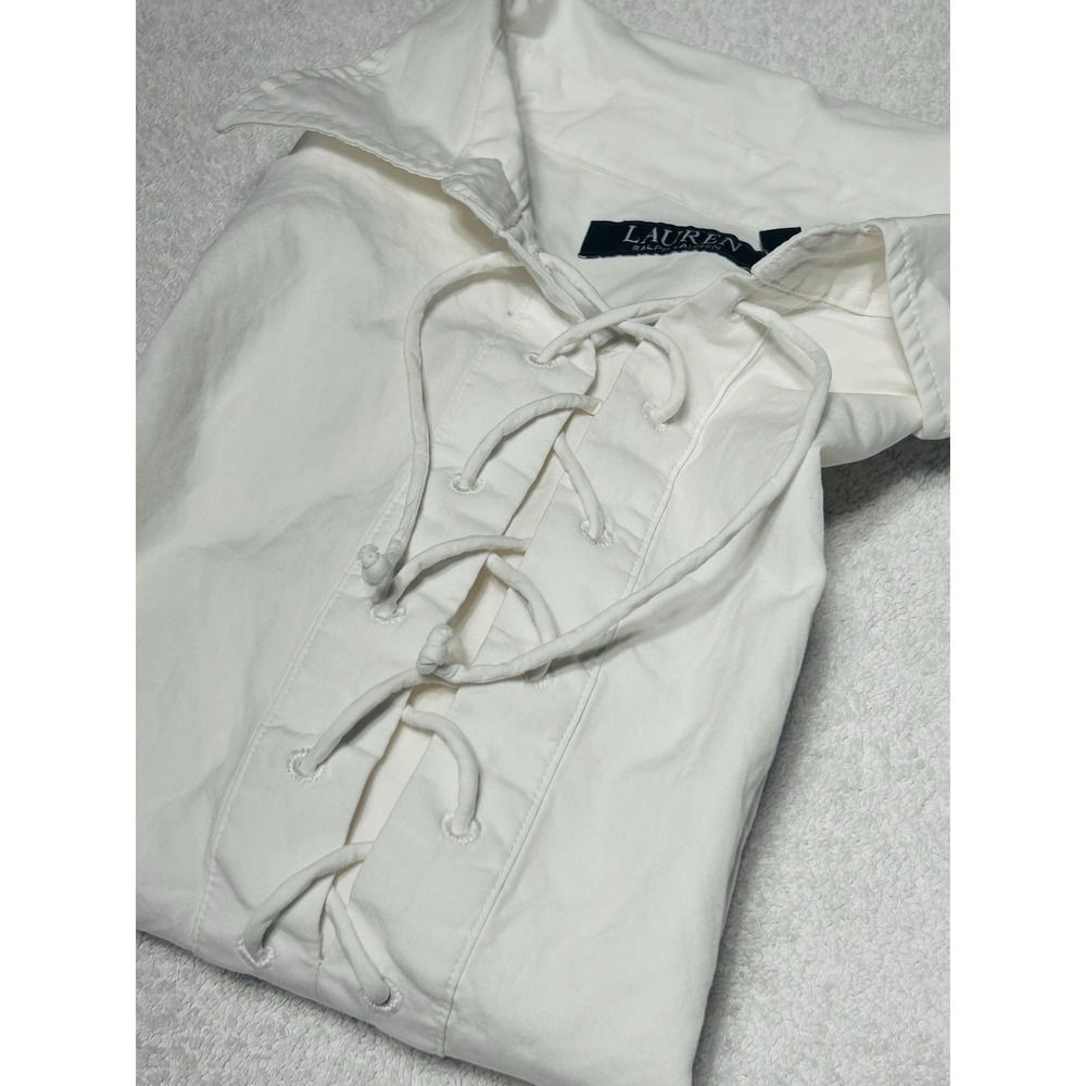 Polo Ralph Lauren White Sleeveless 100% Cotton Shirt Women's Medium VINTAGE